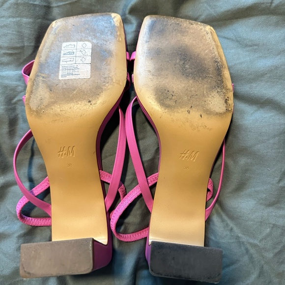 H&M Vibrant Pink Strappy Heels Size 38 - Picture 4 of 5